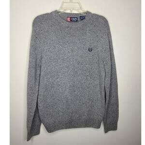 Chaps gray crewneck cotton sweater - small